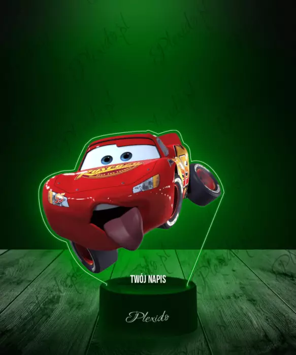 Lampka LED 3D Plexido z Nadrukiem Bajka Auta McQueen Zygzak