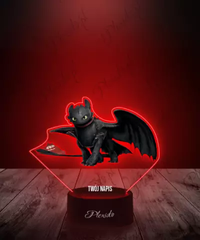 Lampka LED 3D Plexido z Nadrukiem Jak Wytresować Smoka Szczerbatek - 2