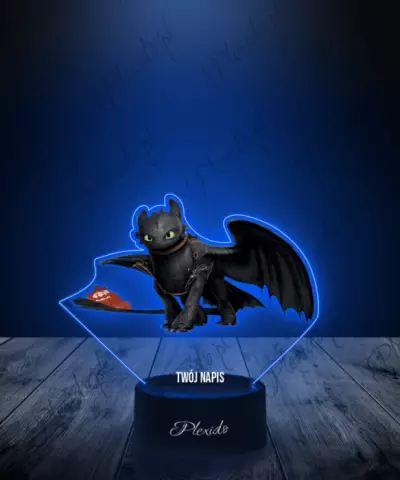 Lampka LED 3D Plexido z Nadrukiem Jak Wytresować Smoka Szczerbatek - 3