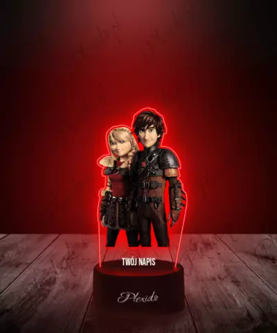 Lampka LED 3D Plexido z Nadrukiem Jak Wytresować Smoka Czkawka i Astrid - 2
