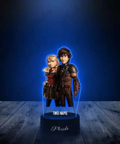 Lampka LED 3D Plexido z Nadrukiem Jak Wytresować Smoka Czkawka i Astrid - 3