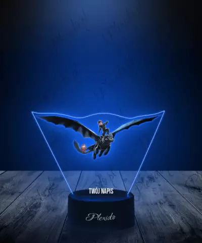 Lampka LED 3D Plexido z Nadrukiem Jak Wytresować Smoka Szczerbatek i Czkawka - 2