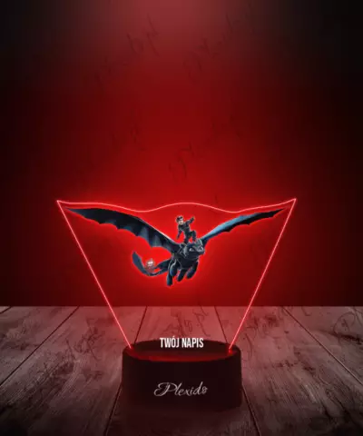 Lampka LED 3D Plexido z Nadrukiem Jak Wytresować Smoka Szczerbatek i Czkawka - 3