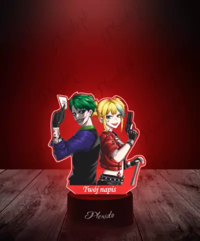 Lampka LED 3D Plexido z Nadrukiem UV Suicide Squad Isekai Joker i Harley