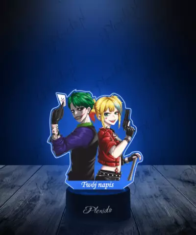 Lampka LED 3D Plexido z Nadrukiem UV Suicide Squad Isekai Joker i Harley