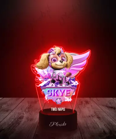 Lampka LED 3D Plexido z Nadrukiem Bajka Psi Patrol Skye Skrzydła - 1