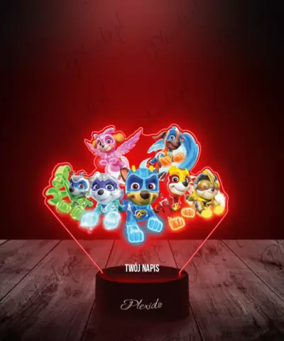 Lampka LED 3D Plexido z Nadrukiem Bajka Bohaterowie Psi Patrol - 2