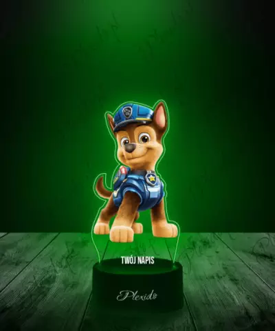 Lampka LED 3D Plexido z Nadrukiem Chase Bajka Psi Patrol - 3