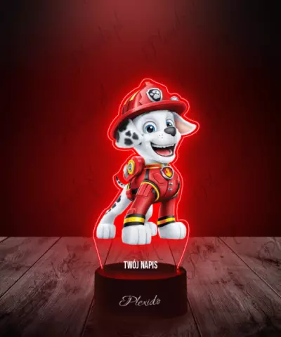 Lampka LED 3D Plexido z Nadrukiem Bajka Psi Patrol Marshall - 2