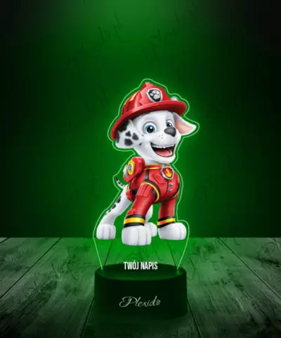 Lampka LED 3D Plexido z Nadrukiem Bajka Psi Patrol Marshall - 3
