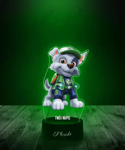 Lampka LED 3D Plexido z Nadrukiem Bajka Psi Patrol Rocky - 1