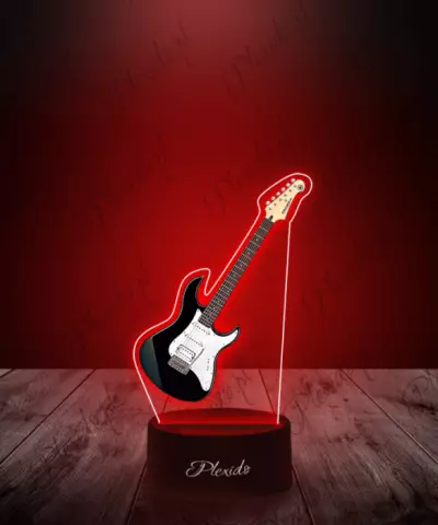 Lampka LED 3D Plexido z Nadrukiem Gitara Elektryczna - 1