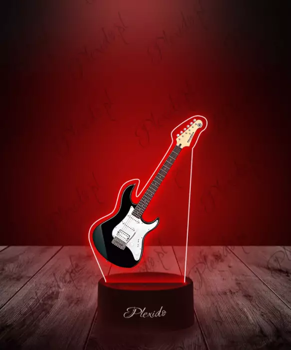 Lampka LED 3D Plexido z Nadrukiem Gitara Elektryczna - 1