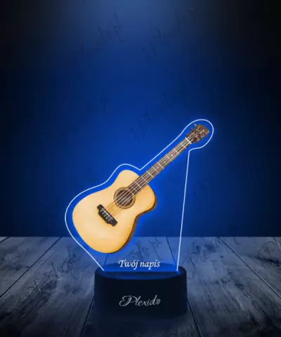 Lampka LED 3D Plexido z Nadrukiem Gitara Akustyczna - 3