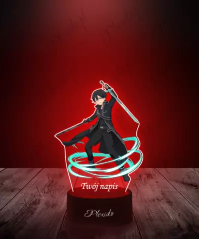 Lampka LED 3D Plexido z Nadrukiem UV Sao Kirito Wir - 1