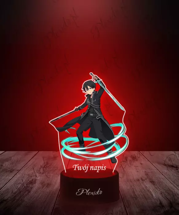 Lampka LED 3D Plexido z Nadrukiem UV Sao Kirito Wir - 1