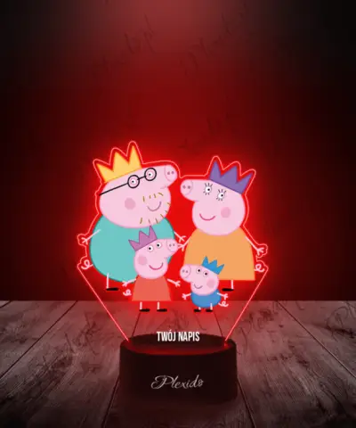 Lampka LED 3D Plexido z Nadrukiem Bajka Świnka Peppa z Rodziną - 2