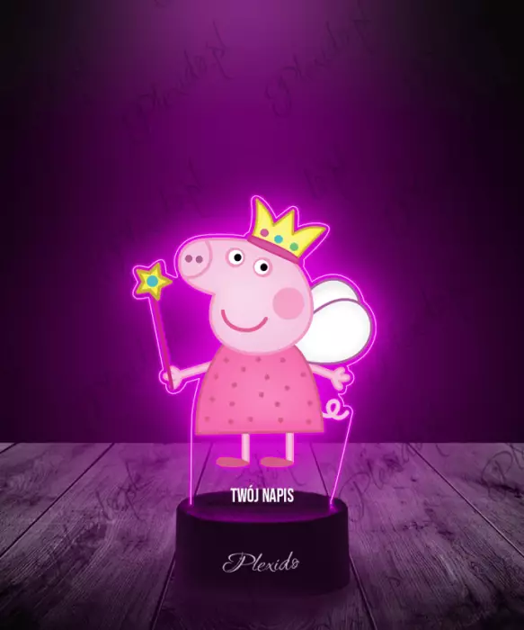 Lampka LED 3D Plexido z Nadrukiem Bajka Świnka Peppa Wróżka - 1