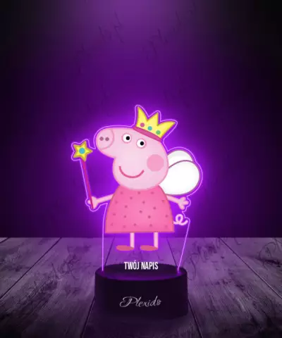 Lampka LED 3D Plexido z Nadrukiem Bajka Świnka Peppa Wróżka - 3