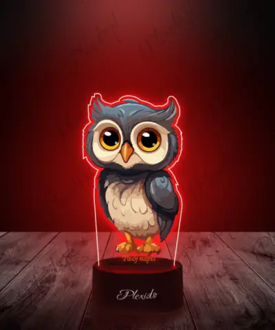 Lampka LED 3D Plexido z Nadrukiem Sowa - 2