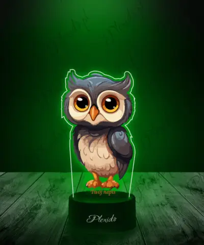 Lampka LED 3D Plexido z Nadrukiem Sowa - 3
