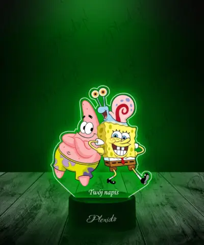 Lampka LED 3D Plexido z Nadrukiem Spongebob Gacek i Patryk - 2