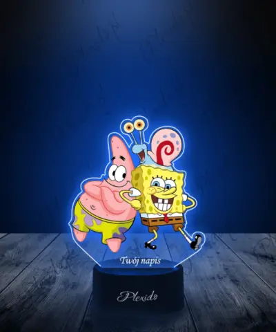 Lampka LED 3D Plexido z Nadrukiem Spongebob Gacek i Patryk - 3