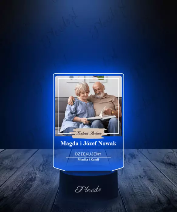 Lampka LED 3D Plexido z Nadrukiem Dla Rodziców Podziękowanie - 1