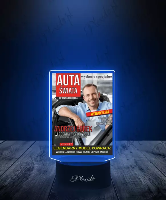 Lampka LED 3D Plexido z Nadrukiem Prezent Kierowca Roku - 1