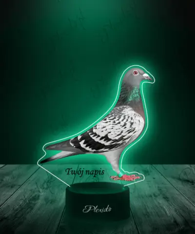 Lampka LED 3D Plexido z Nadrukiem Zwierzęta Ptak Gołąb - 2