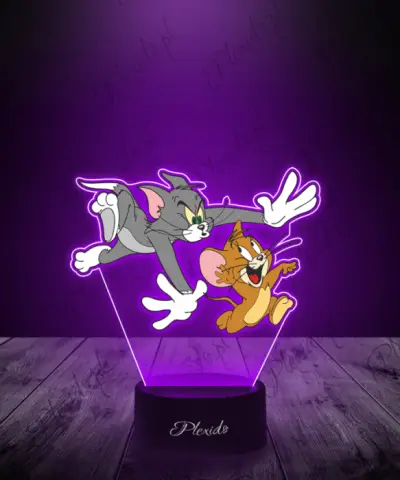 Lampka LED 3D Plexido z Nadrukiem Tom i Jerry - 3
