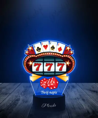 Lampka LED 3D Plexido z Nadrukiem Casino Duża Wygra - 1