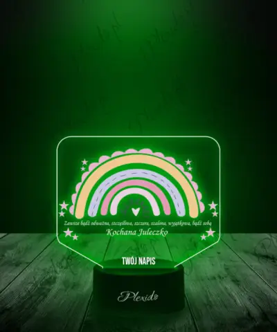 Lampka LED 3D Plexido z Nadrukiem Tęcza - 3