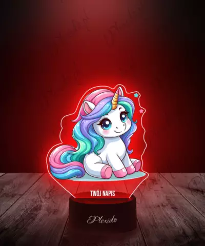 Lampka LED 3D Plexido z Nadrukiem Mały Jednorożec - 2