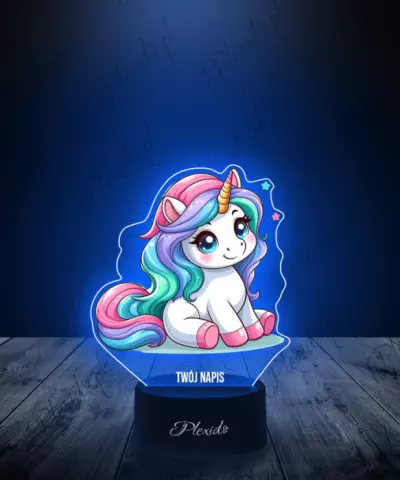 Lampka LED 3D Plexido z Nadrukiem Mały Jednorożec - 3