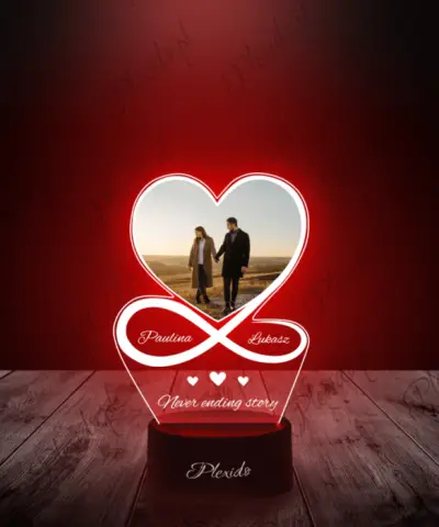 Lampka LED 3D Plexido z Nadrukiem Prezent Ślubny - 2