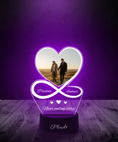 Lampka LED 3D Plexido z Nadrukiem Prezent Ślubny - 3