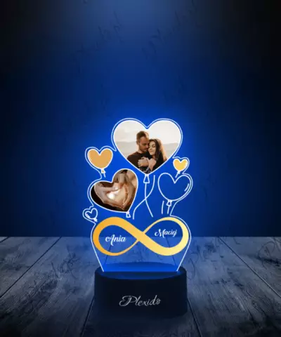 Lampka LED 3D Plexido z Nadrukiem Pamiątka Ślubna - 1