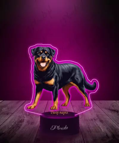 Lampka LED 3D Plexido z Nadrukiem Pies Rottweiler - 2