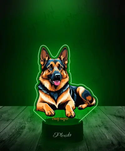 Lampka LED 3D Plexido z Nadrukiem Pies Owczarek Niemiecki - 3