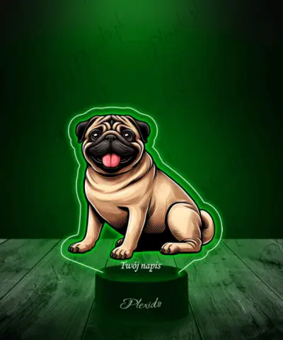 Lampka LED 3D Plexido z Nadrukiem Pies Mops - 2