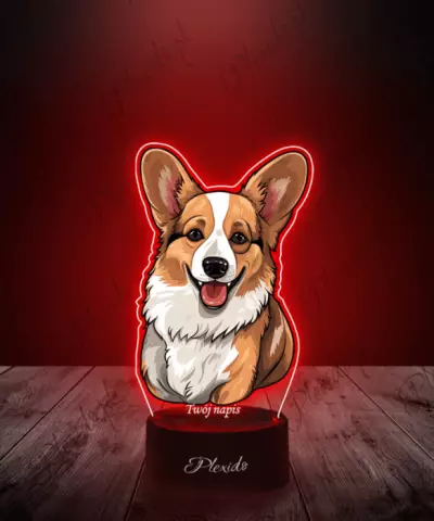 Lampka LED 3D Plexido z Nadrukiem Pies Corgi - 1
