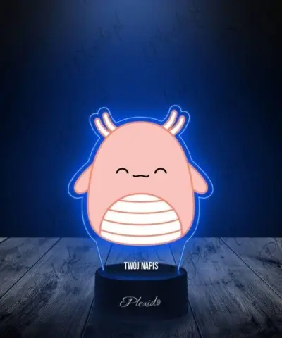 Lampka LED 3D Plexido z Nadrukiem Axolotl Squishmallows - 3