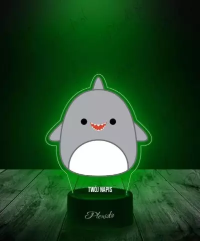 Lampka LED 3D Plexido z Nadrukiem Squishmallows Rekin - 2