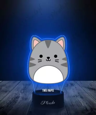 Lampka LED 3D Plexido z Nadrukiem Squishmallows Kot - 2