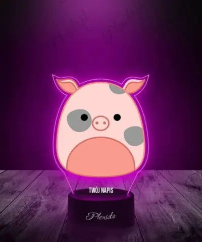 Lampka LED 3D Plexido z Nadrukiem Squishmallows Świnka - 2