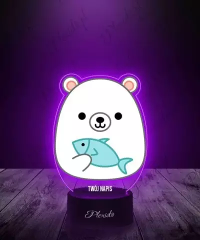 Lampka LED 3D Plexido z Nadrukiem Squishmallows Niedźwiadek - 1