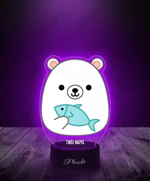 Lampka LED 3D Plexido z Nadrukiem Squishmallows Niedźwiadek - 1