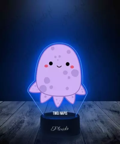 Lampka LED 3D Plexido z Nadrukiem Squishmallows Ośmiornica - 2