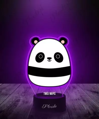 Lampka LED 3D Plexido z Nadrukiem Squishmallows Panda - 1